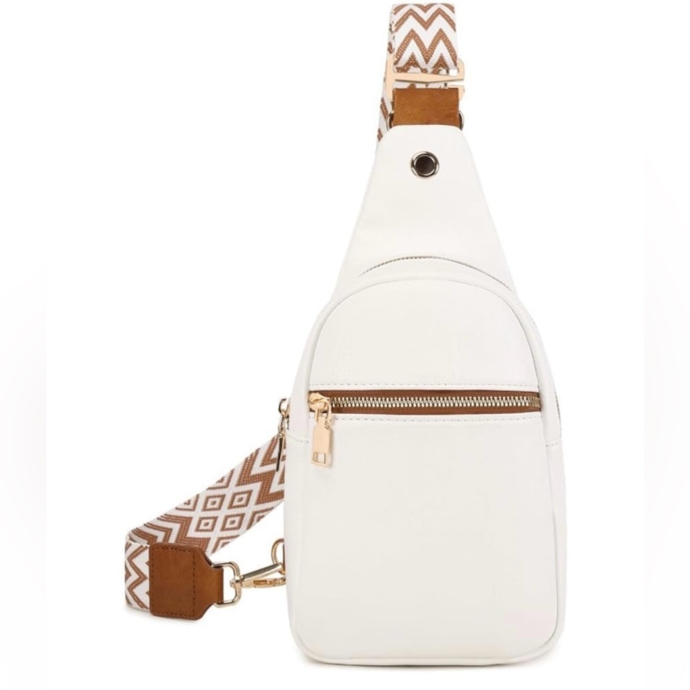 Women’s Sling Bag Leather Crossbody White